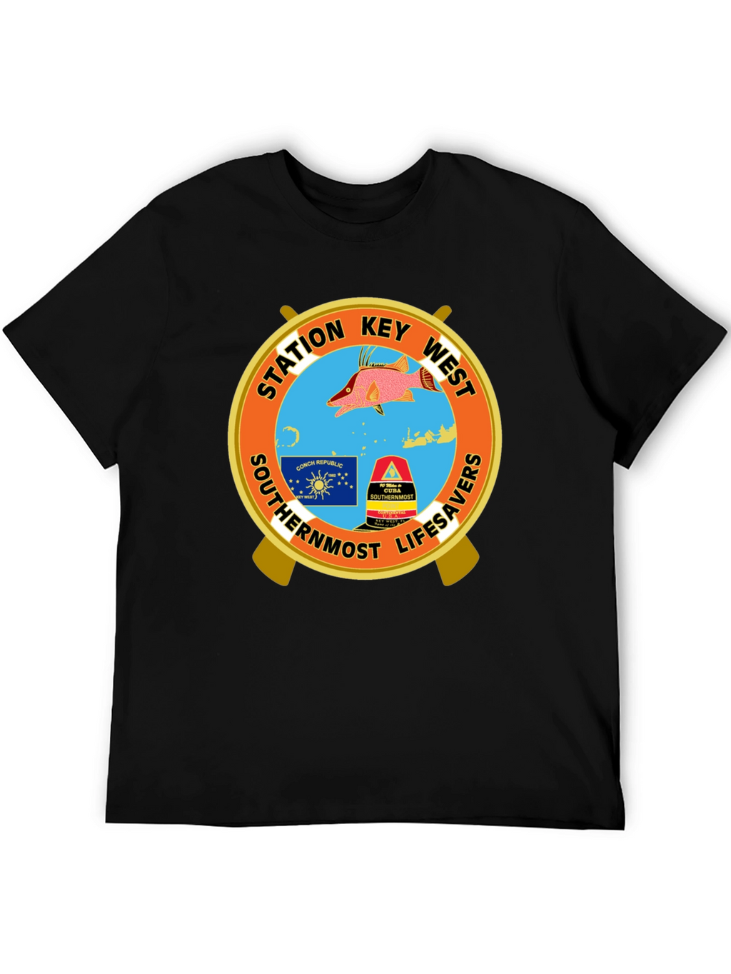 Key West Station Lifesavers Black T-Shirt