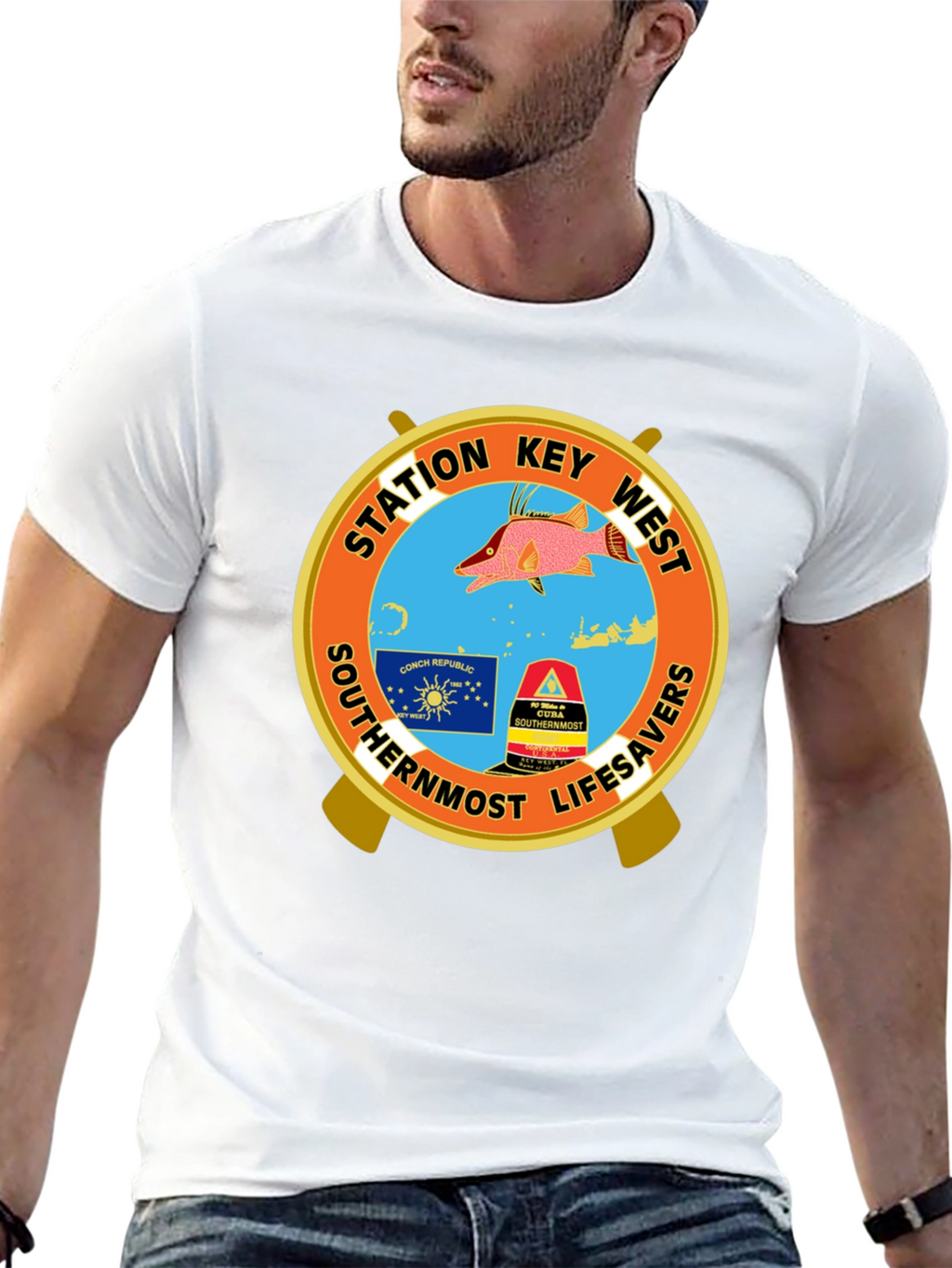 Key West Station Lifesavers Black T-Shirt