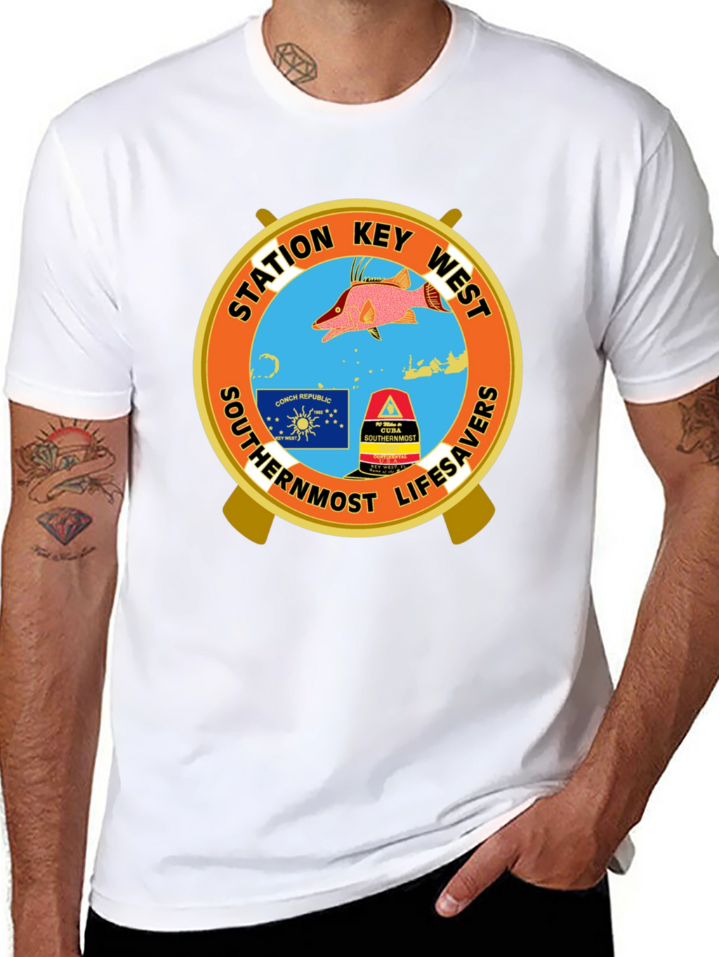 Key West Station Lifesavers Black T-Shirt