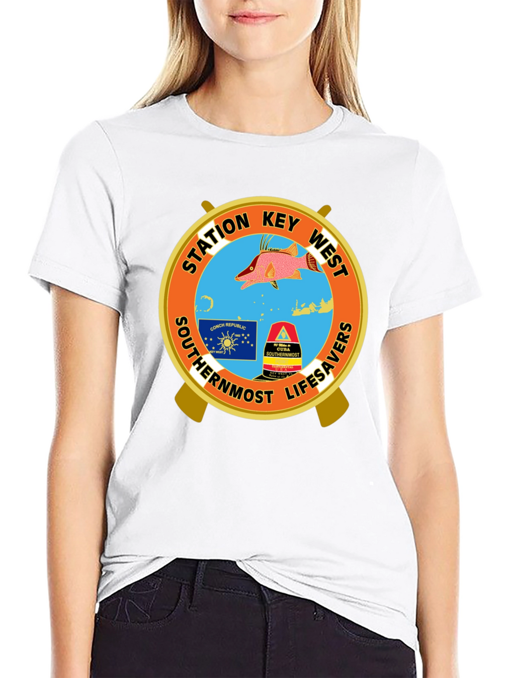 Key West Station Lifesavers Black T-Shirt
