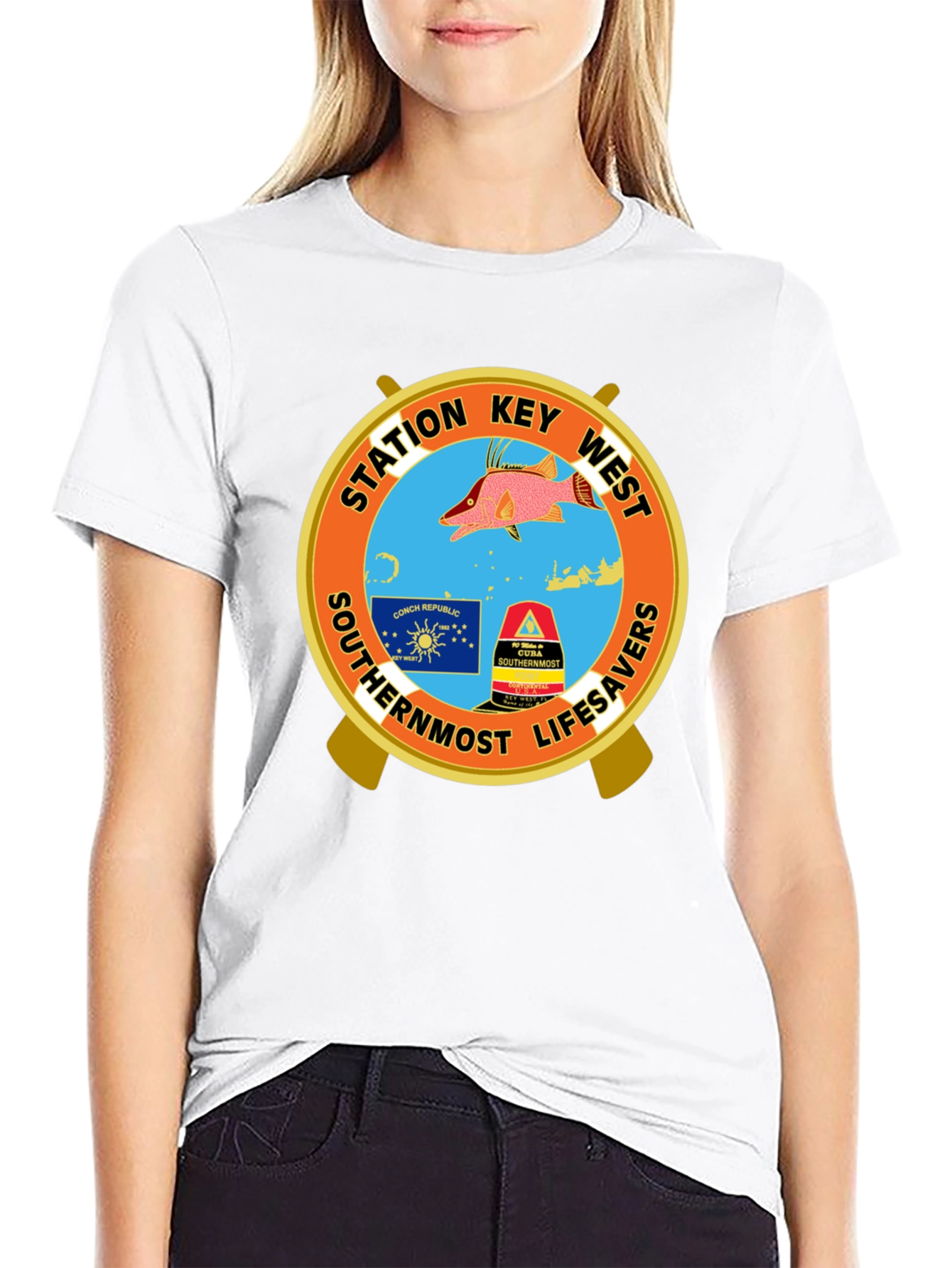 Key West Station Lifesavers Black T-Shirt