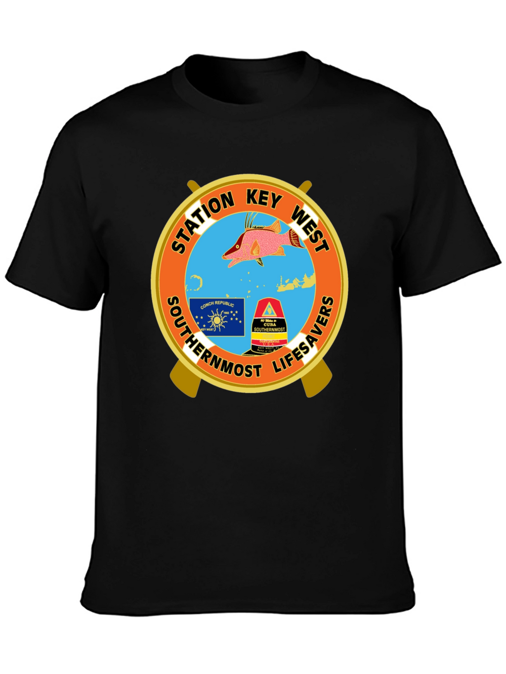 Key West Station Lifesavers Black T-Shirt