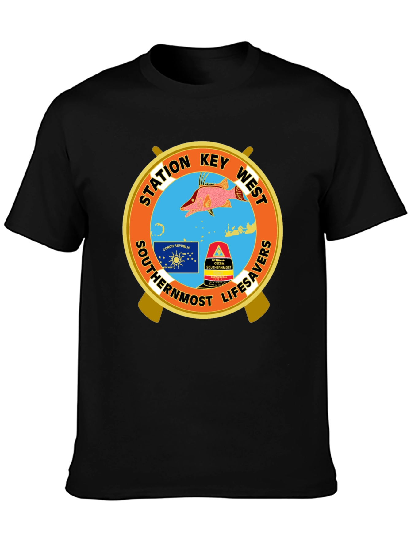 Key West Station Lifesavers Black T-Shirt