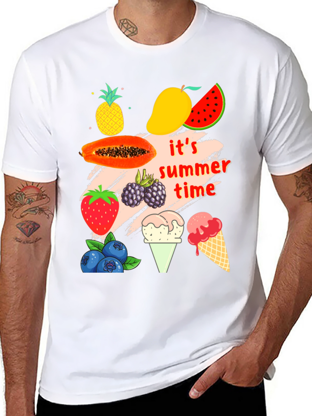 Its Summer Time Fruit Graphic T-Shirt