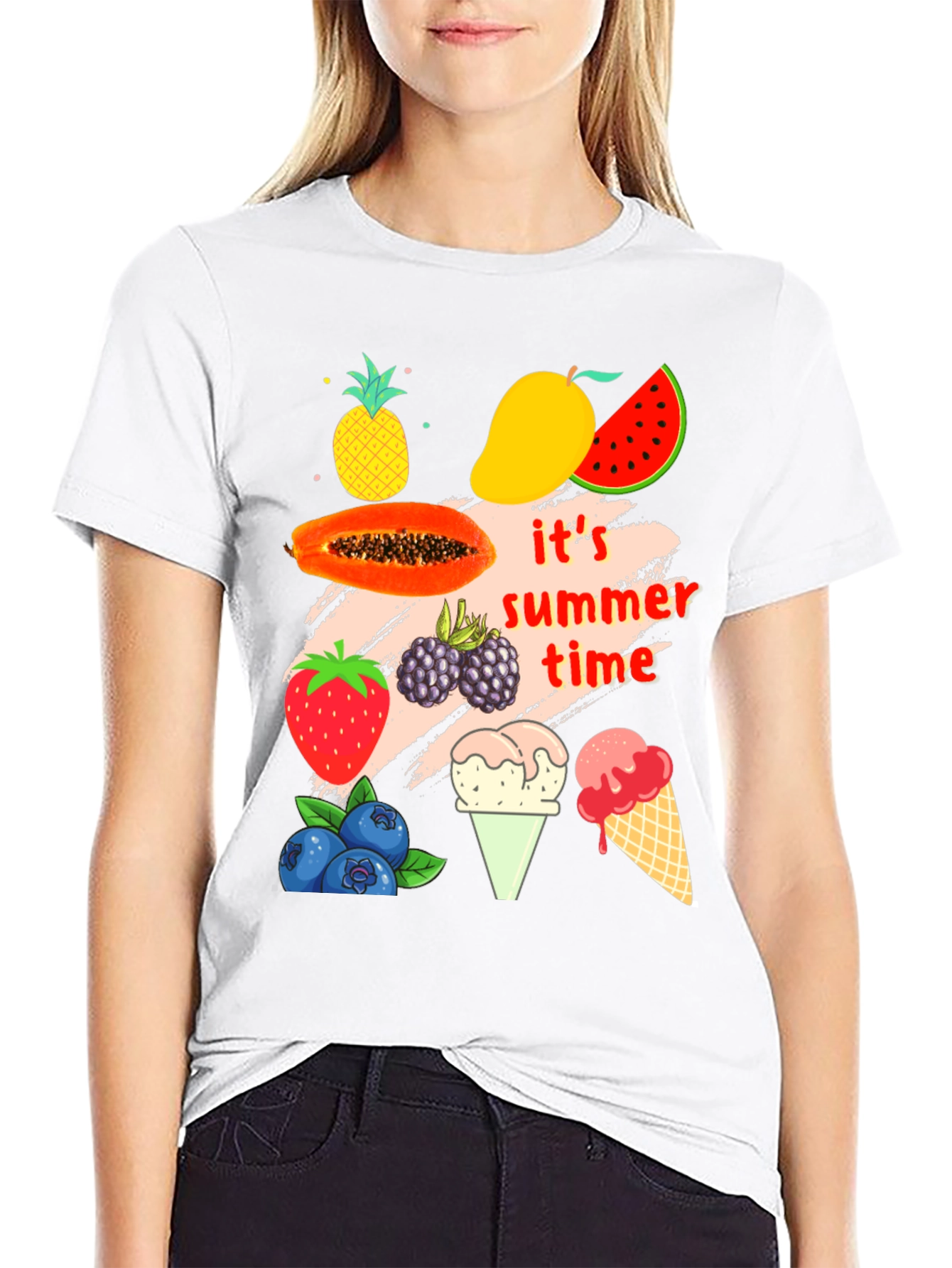 Its Summer Time Fruit Graphic T-Shirt