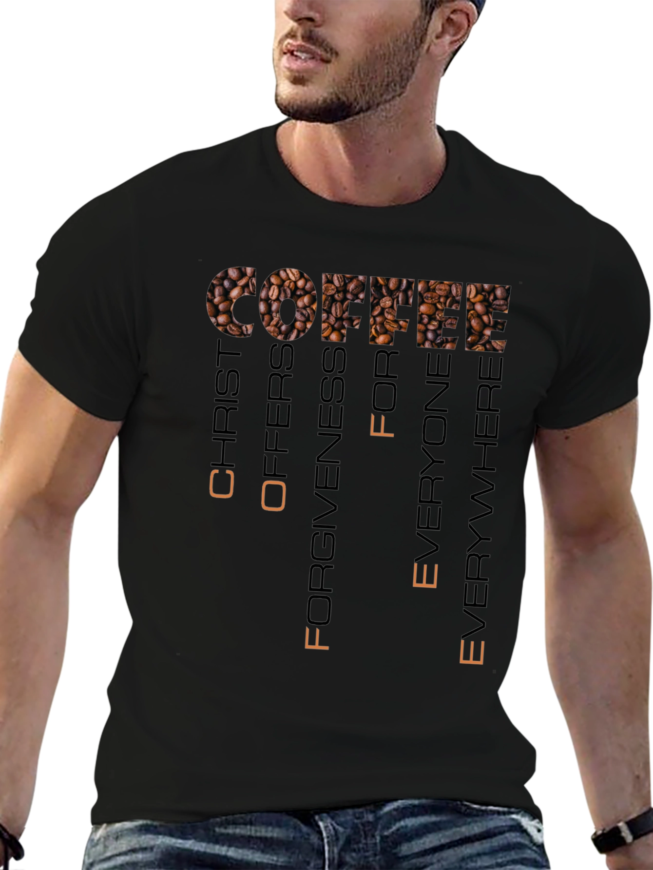 Coffee Lovers Tee - Christ Offers Forgiveness to Everyone