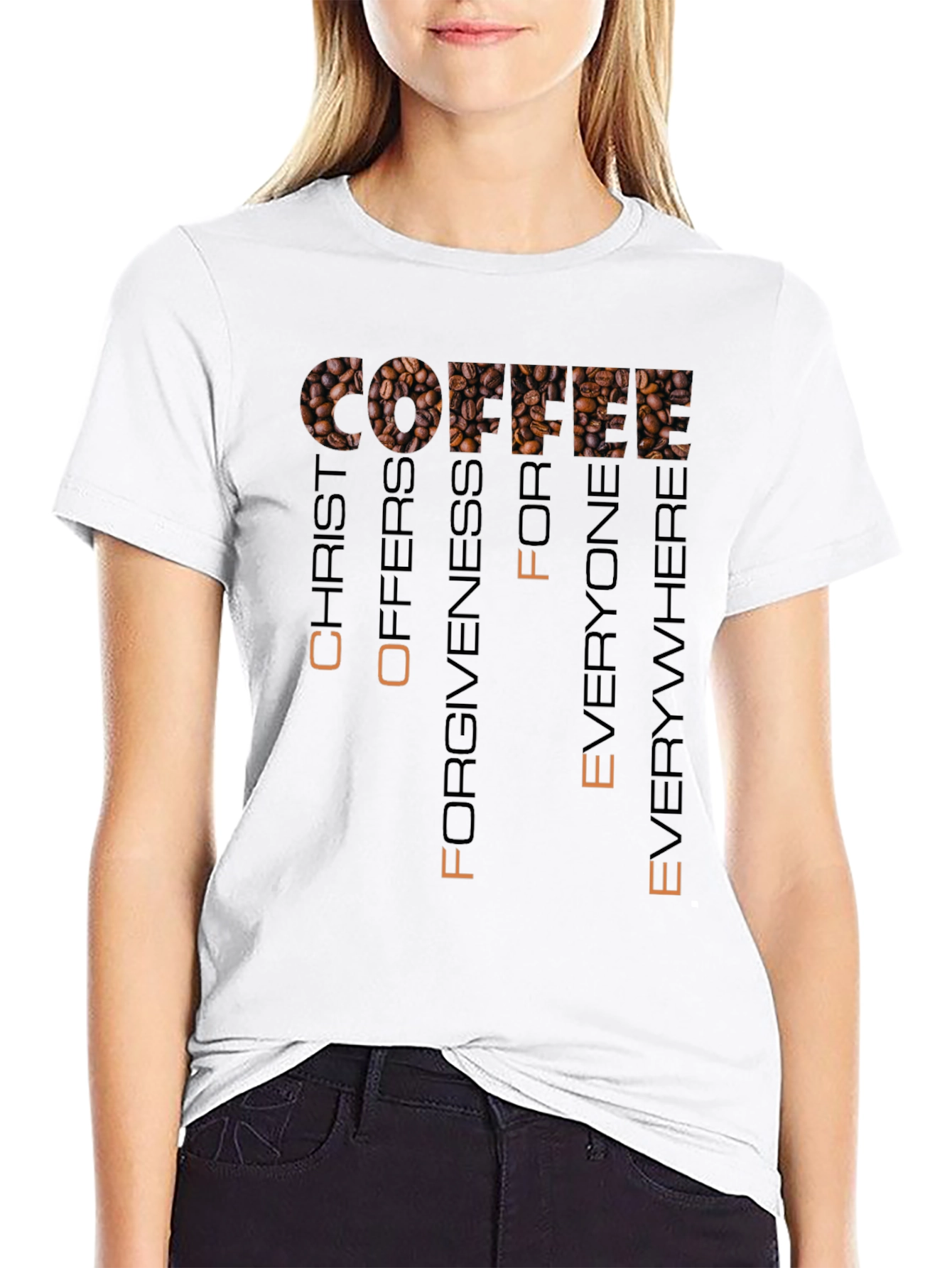 Coffee Lovers Tee - Christ Offers Forgiveness to Everyone