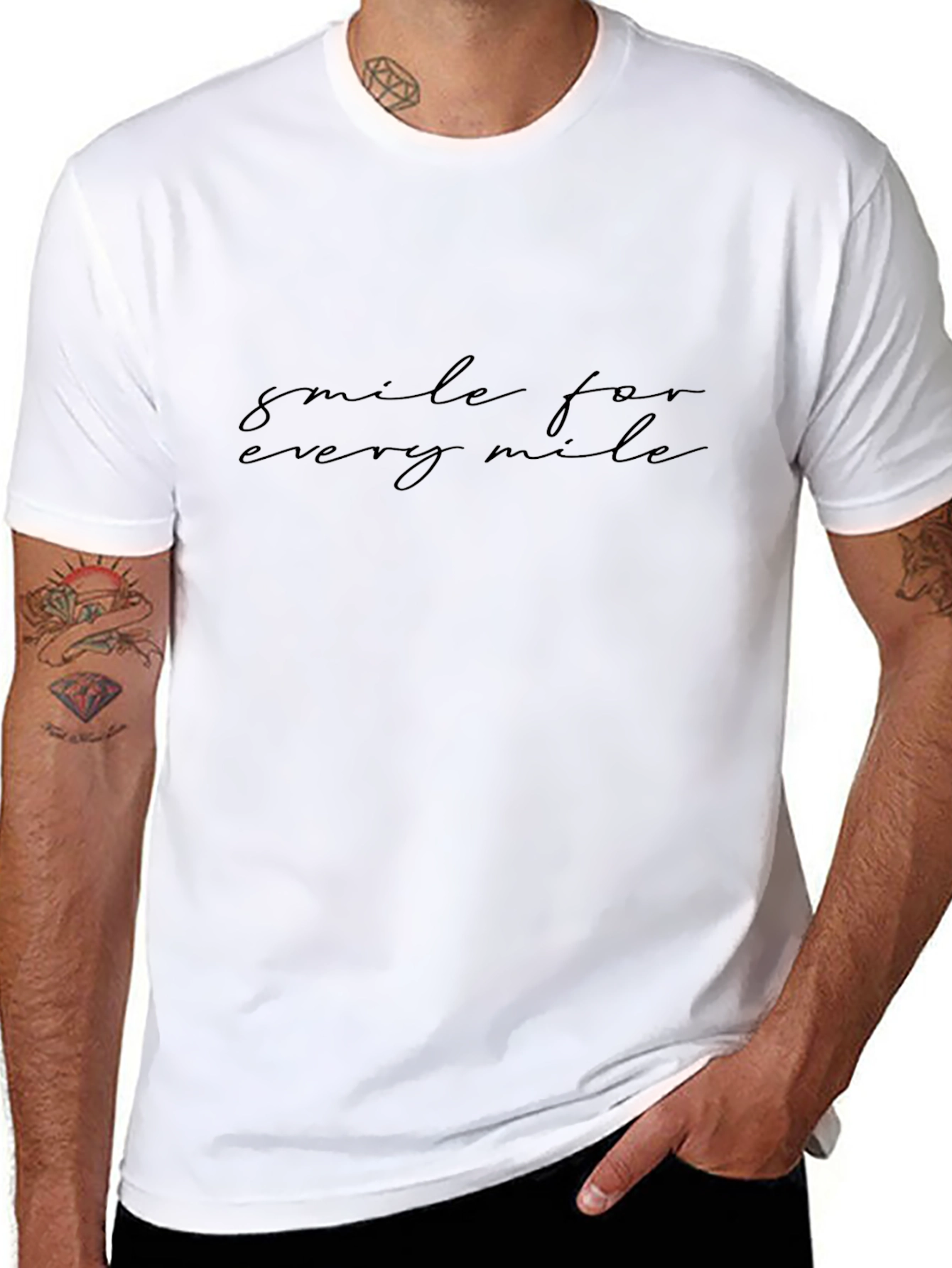 Smile For Every Mile Mens Black T-Shirt