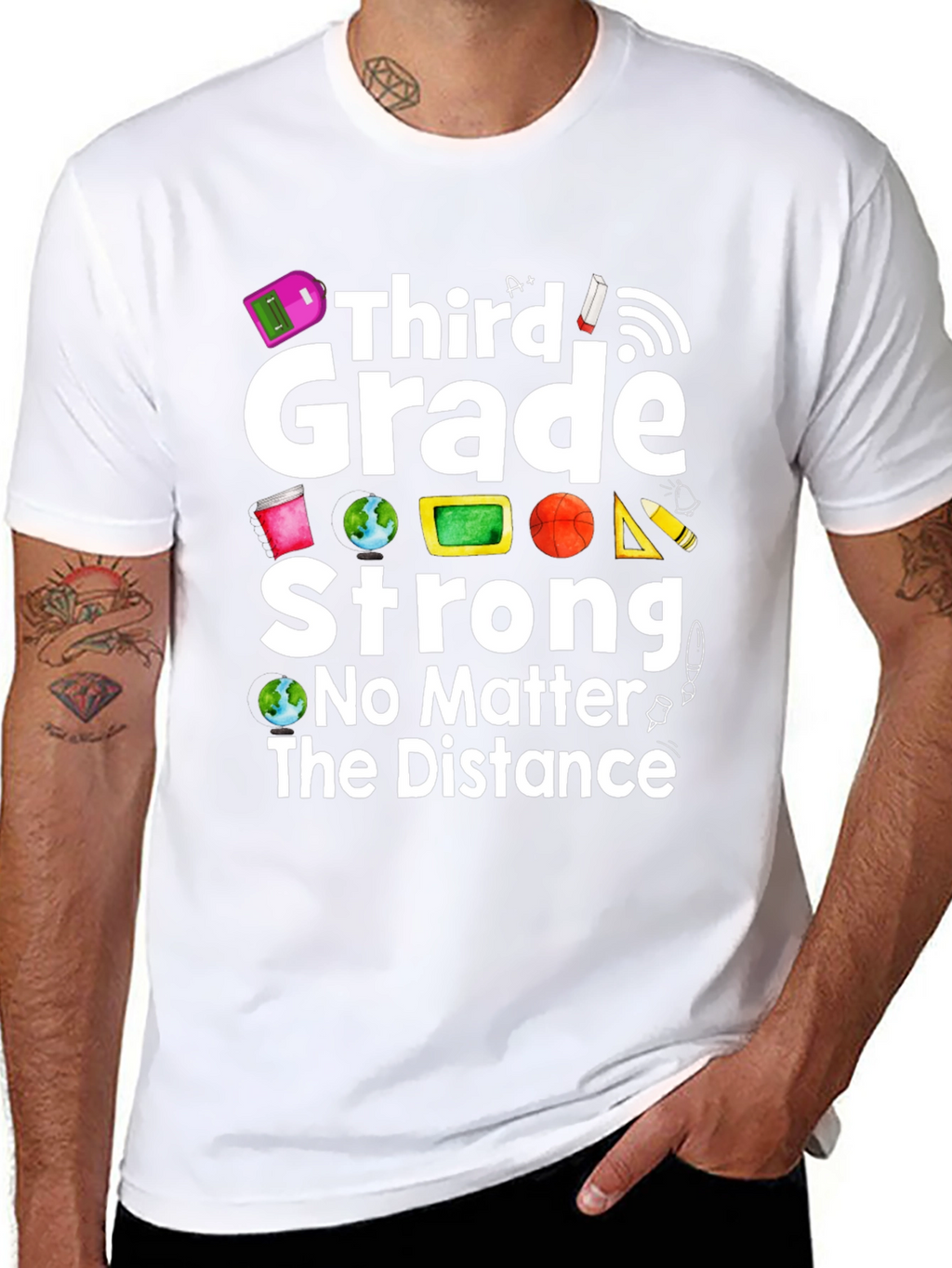 Third Grade Strong Distance Learning T-Shirt