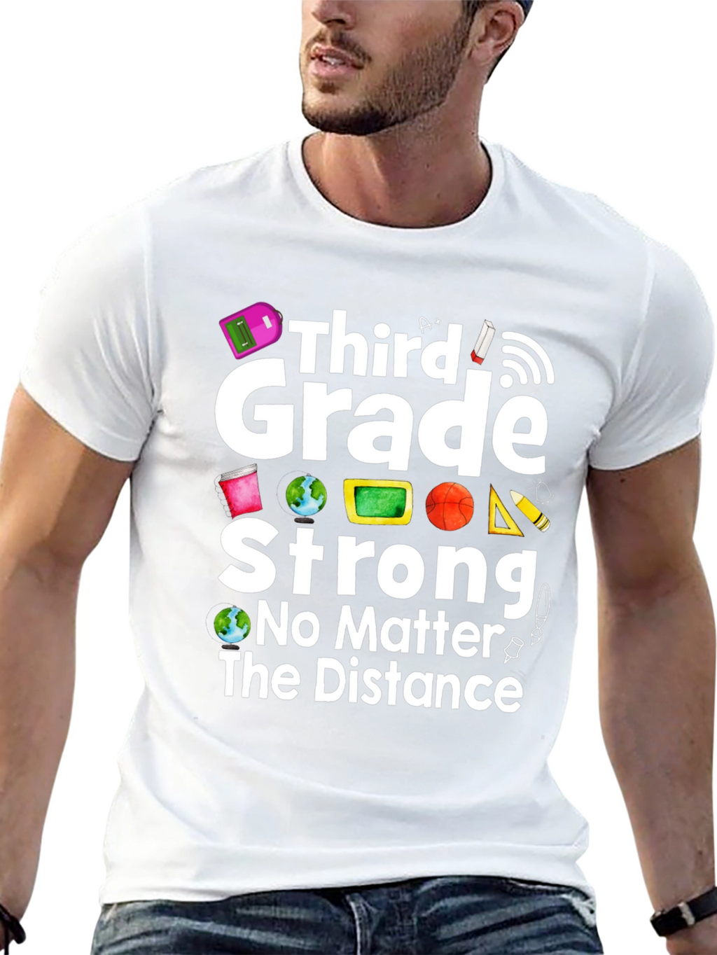 Third Grade Strong Distance Learning T-Shirt
