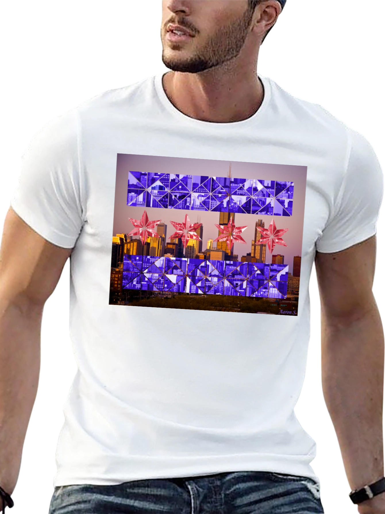 Chicago Flag Geometric T-Shirt