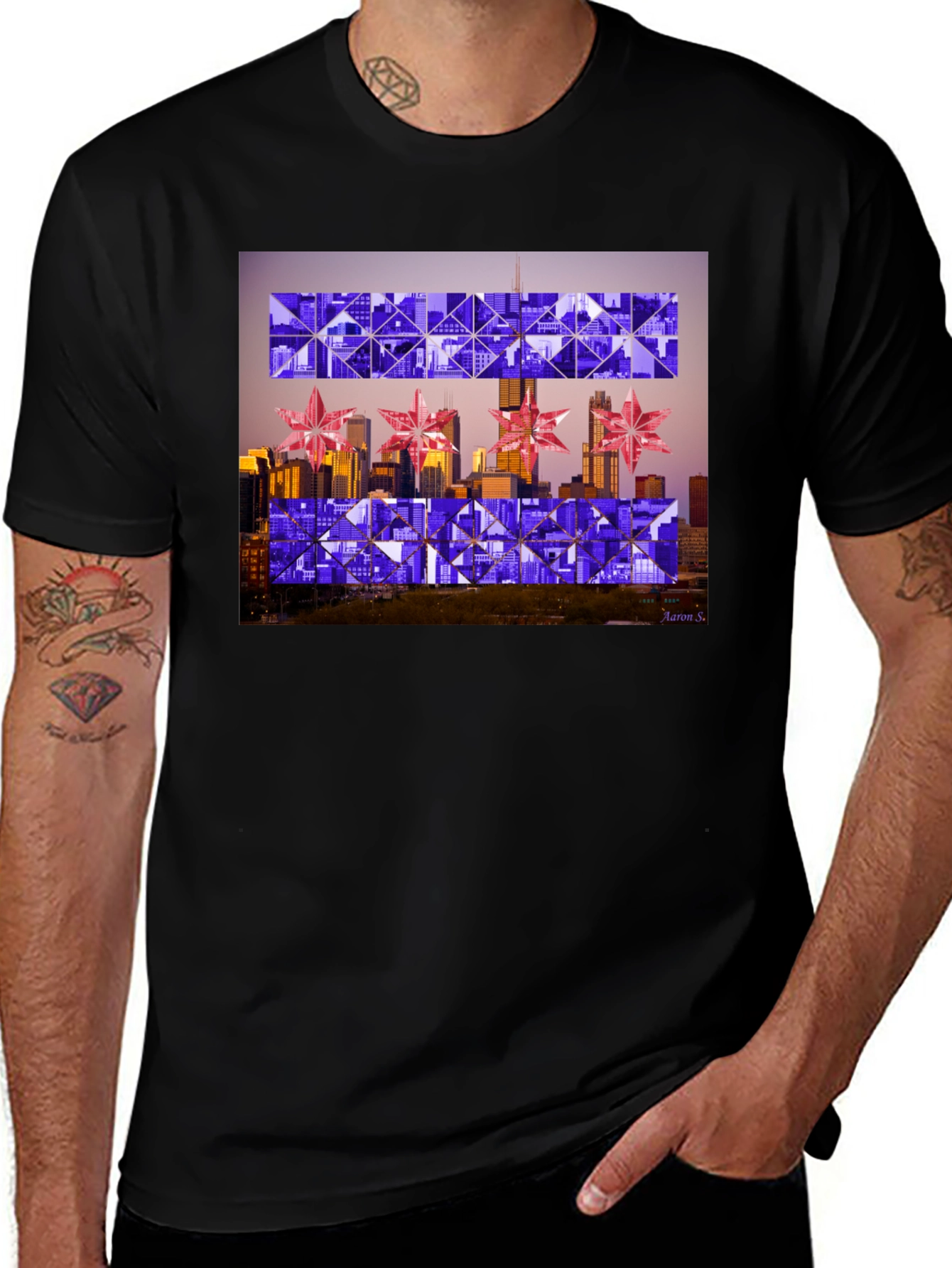 Chicago Flag Geometric T-Shirt