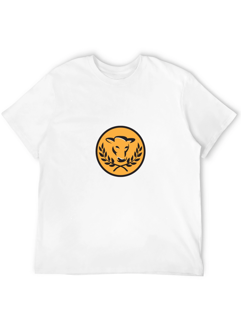 Cow Logo T-Shirt - Black Tee with Gold Design