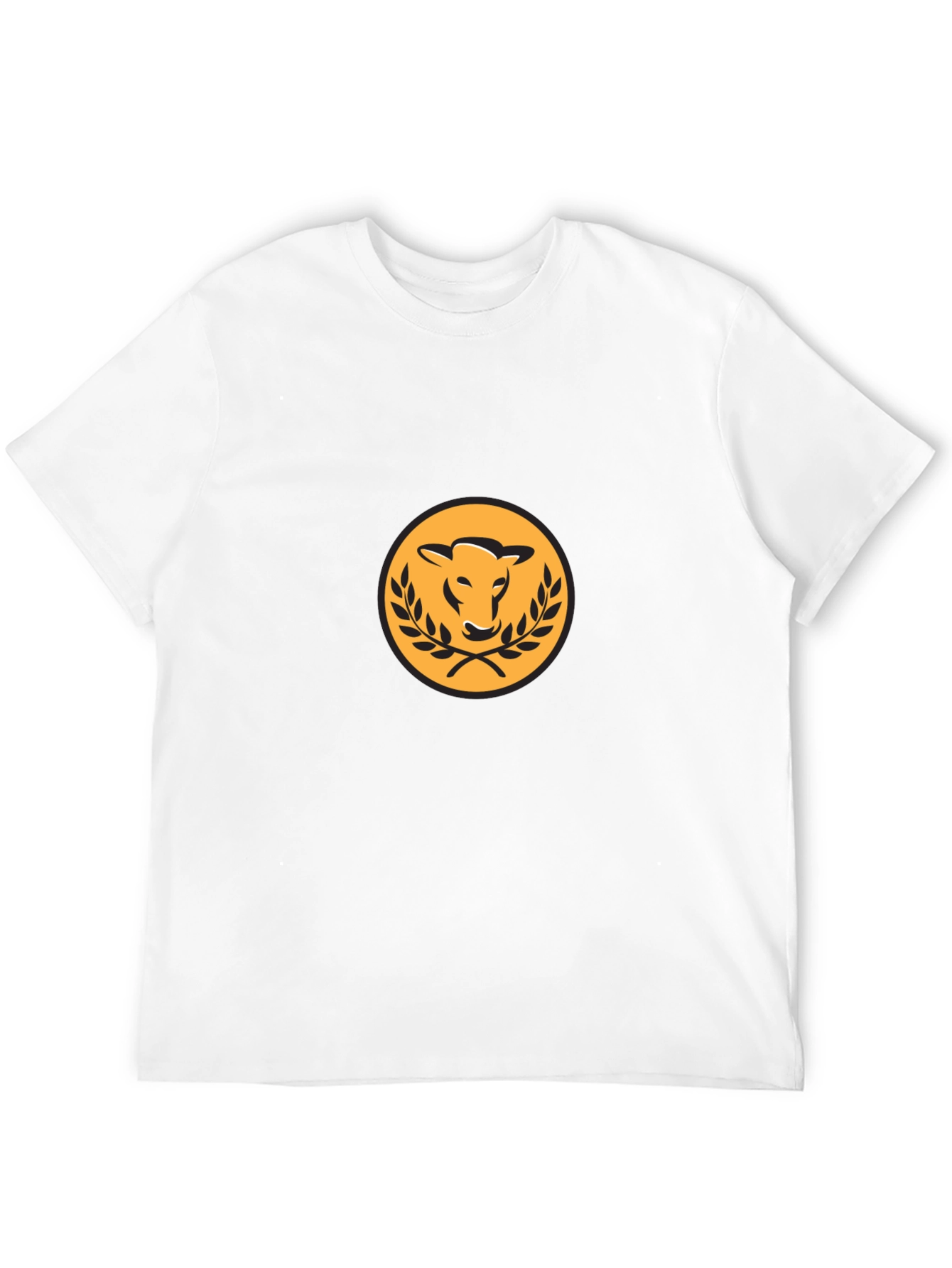 Cow Logo T-Shirt - Black Tee with Gold Design