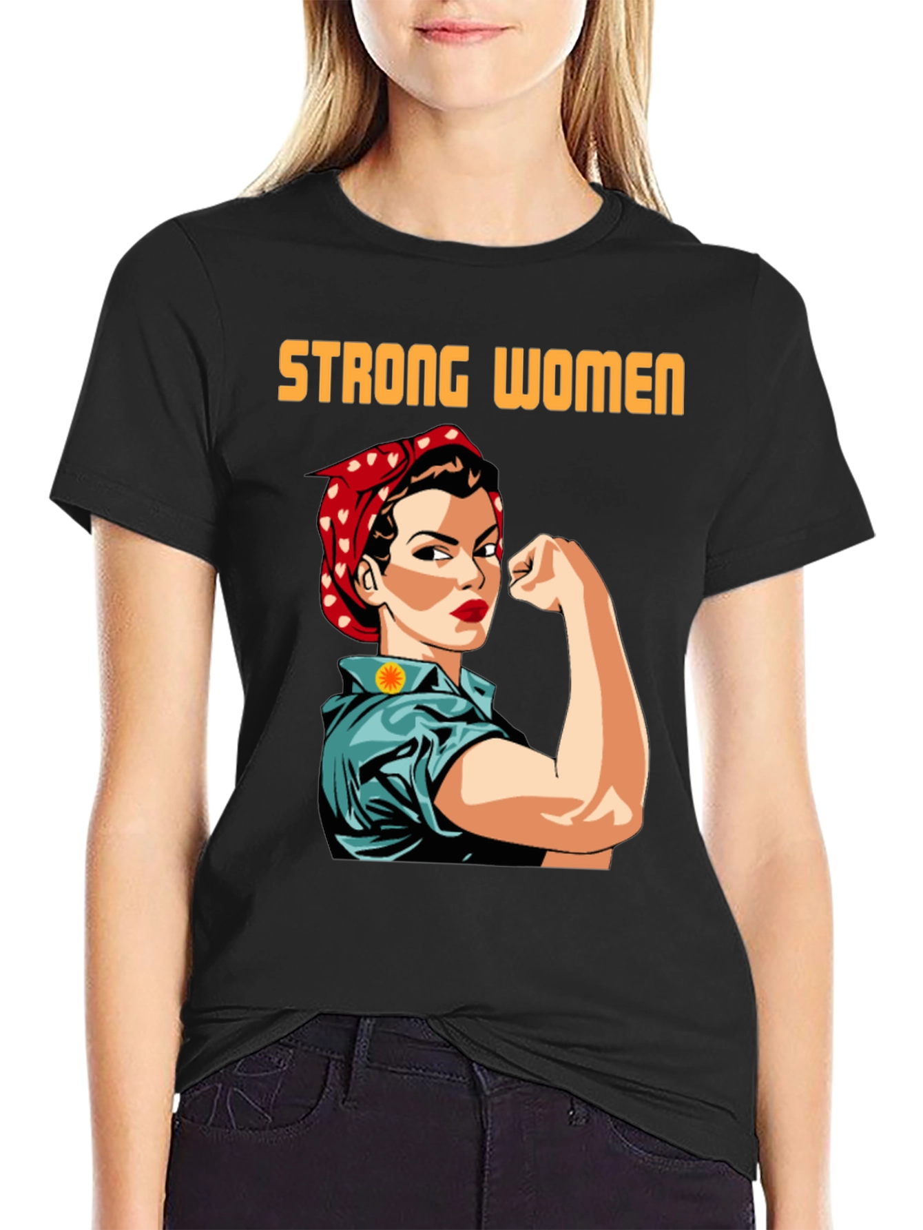 Strong Women T-Shirt Empowering Rosie the Riveter Graphic Tee