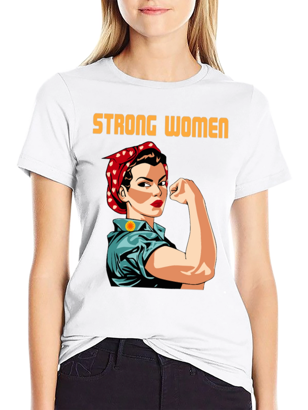 Strong Women T-Shirt Empowering Rosie the Riveter Graphic Tee