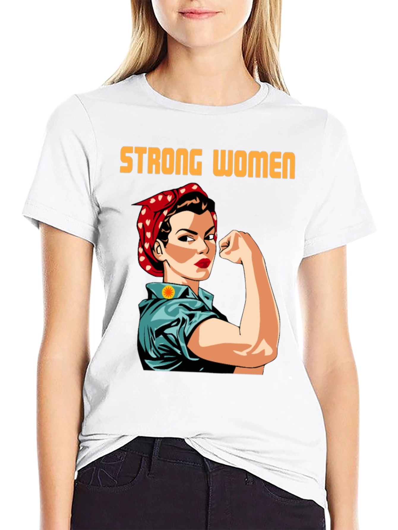 Strong Women T-Shirt Empowering Rosie the Riveter Graphic Tee