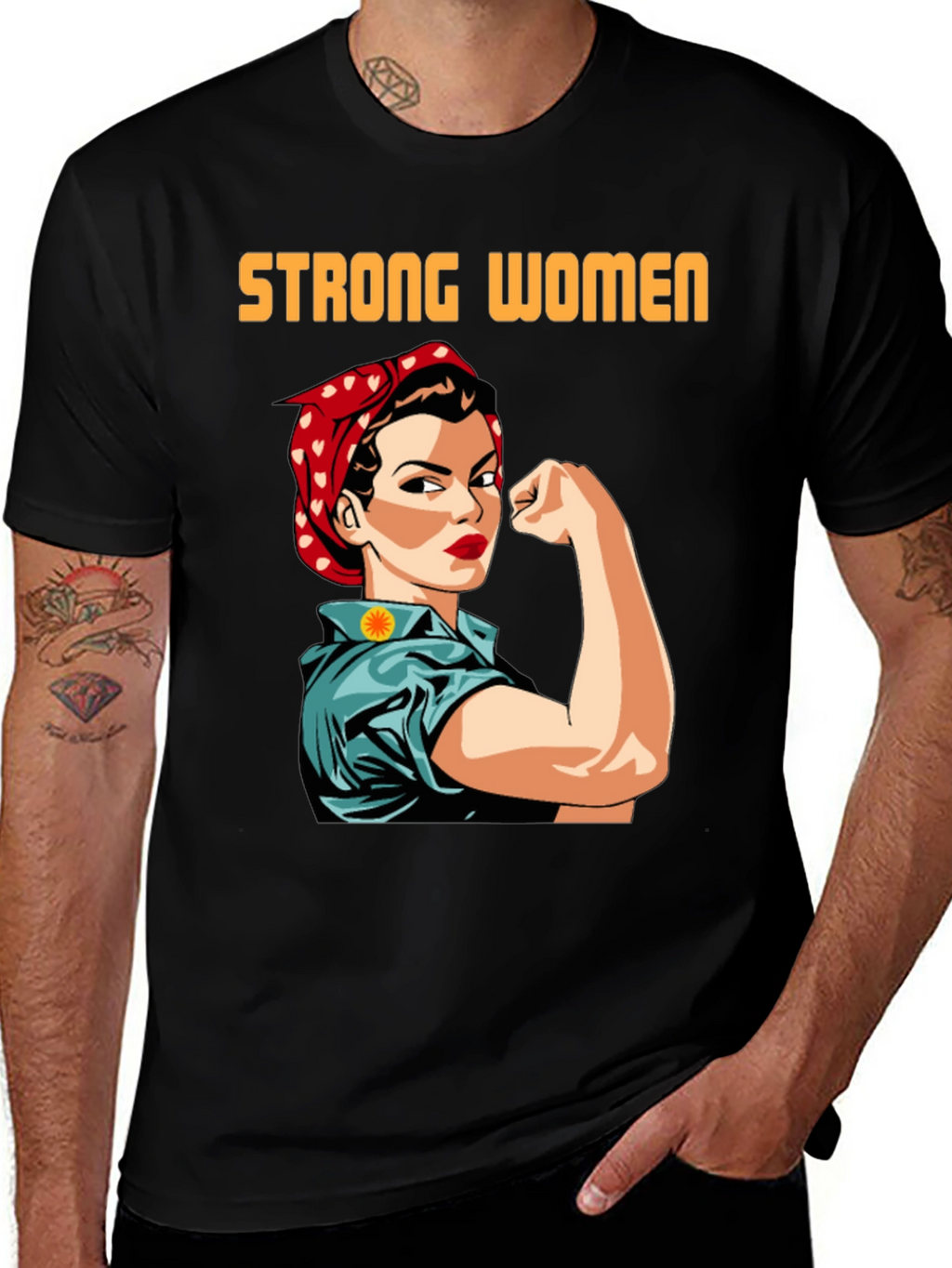 Strong Women T-Shirt Empowering Rosie the Riveter Graphic Tee