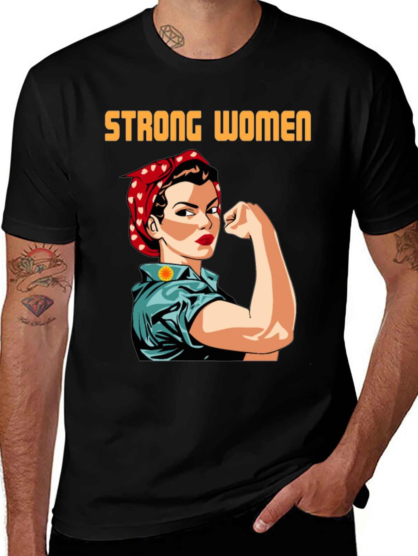 Strong Women T-Shirt Empowering Rosie the Riveter Graphic Tee