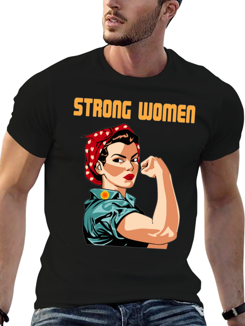 Strong Women T-Shirt Empowering Rosie the Riveter Graphic Tee