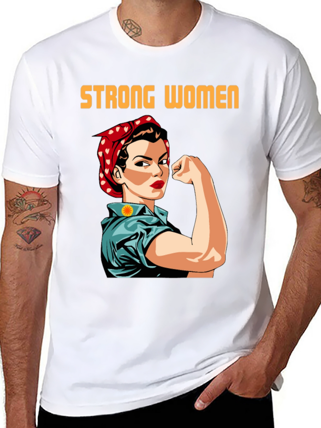 Strong Women T-Shirt Empowering Rosie the Riveter Graphic Tee