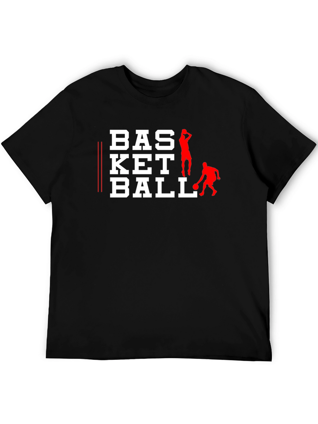 Basketball Graphic Tee - Black Cotton Shirt