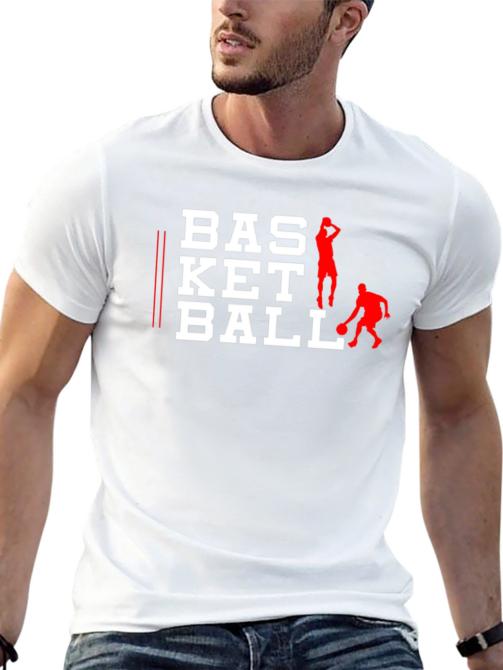 Basketball Graphic Tee - Black Cotton Shirt