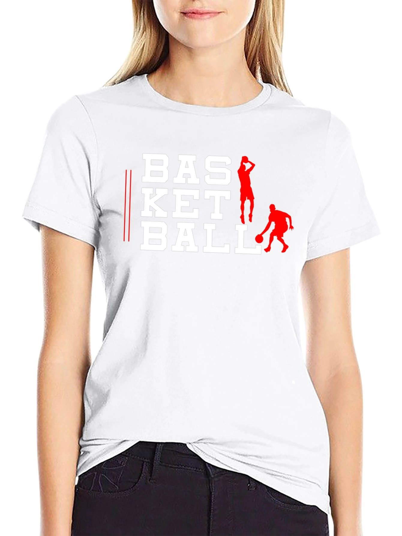 Basketball Graphic Tee - Black Cotton Shirt