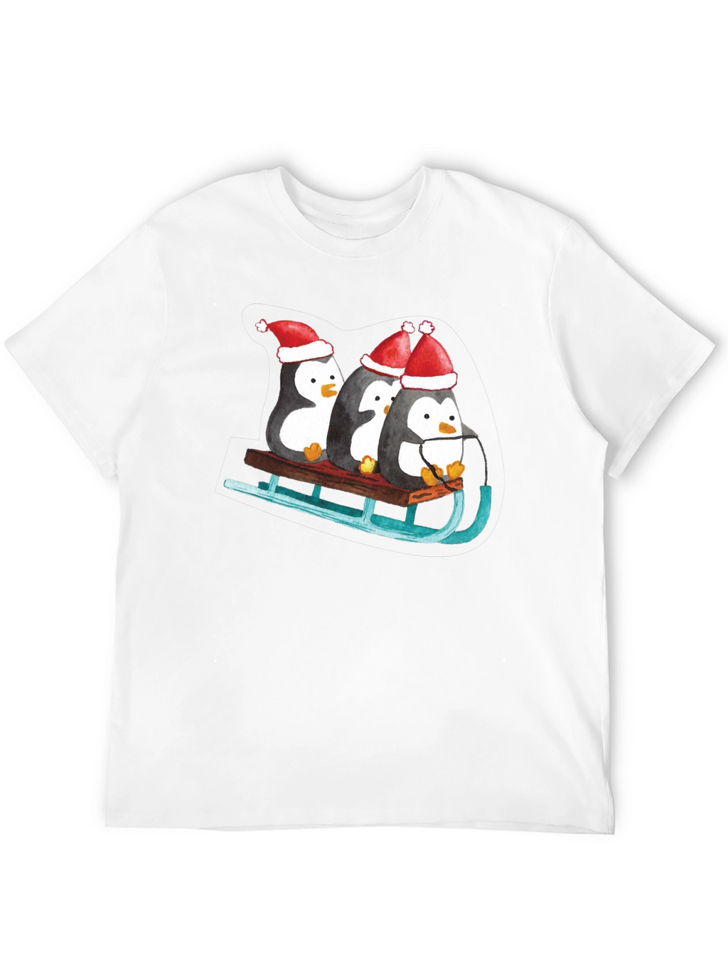 Penguin Sleigh Christmas T-Shirt