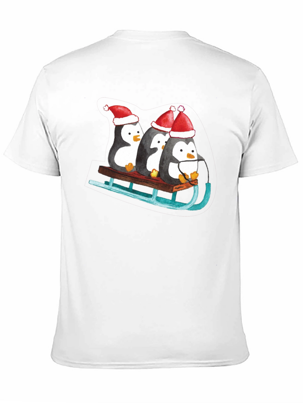 Penguin Sleigh Christmas T-Shirt