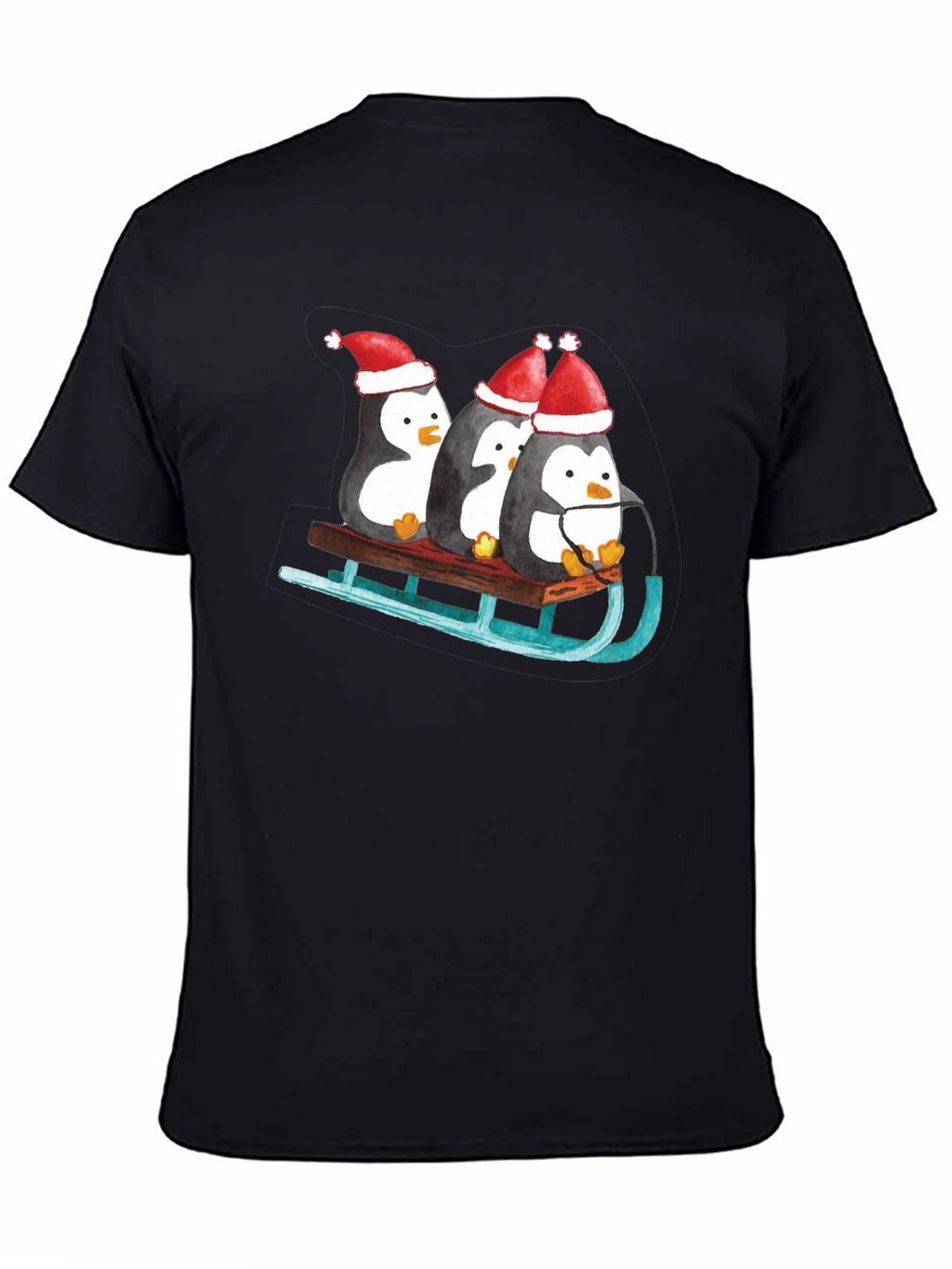 Penguin Sleigh Christmas T-Shirt