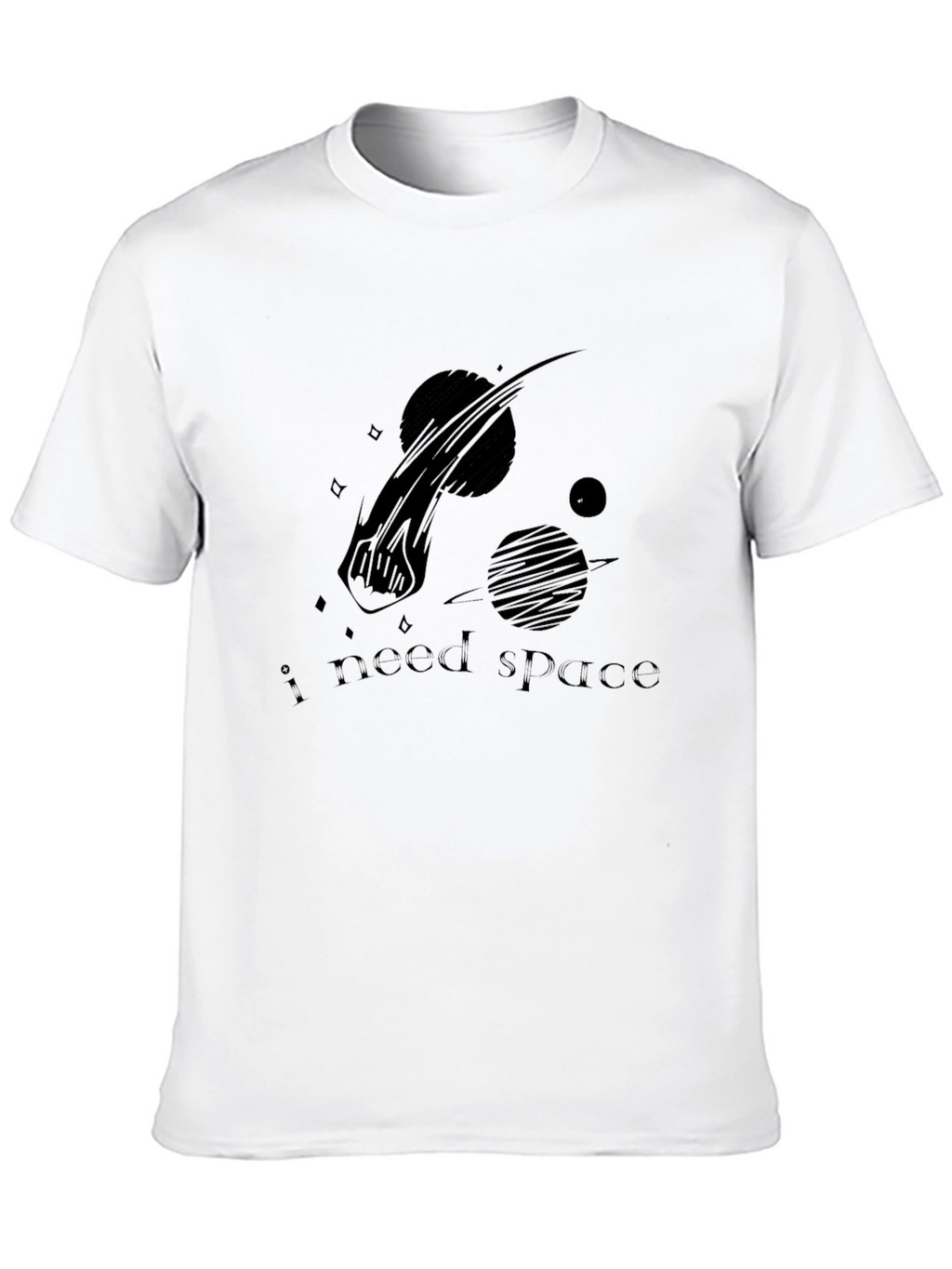 I Need Space Graphic T-Shirt - Black