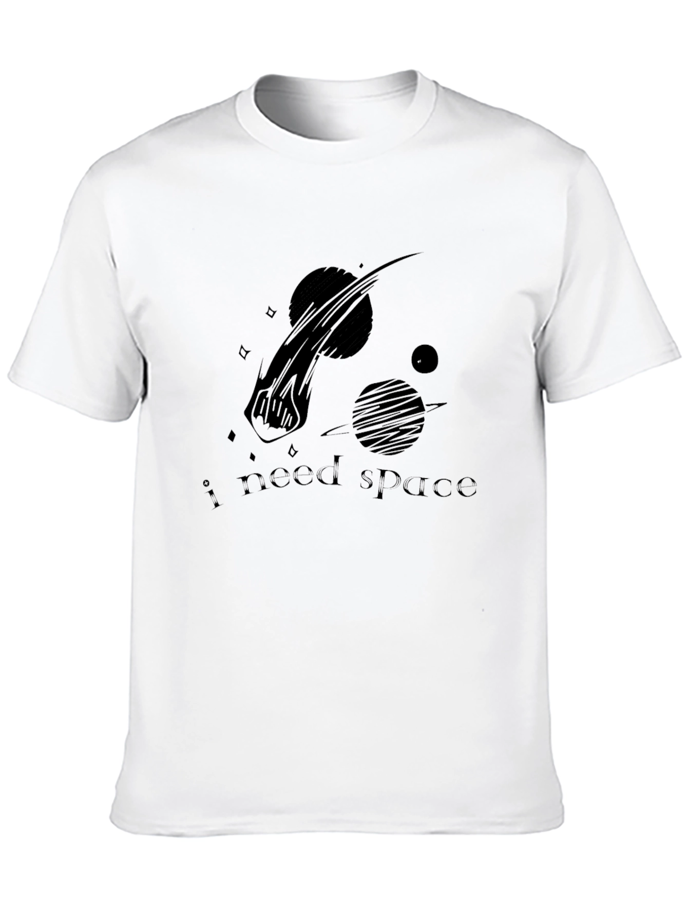 I Need Space Graphic T-Shirt - Black