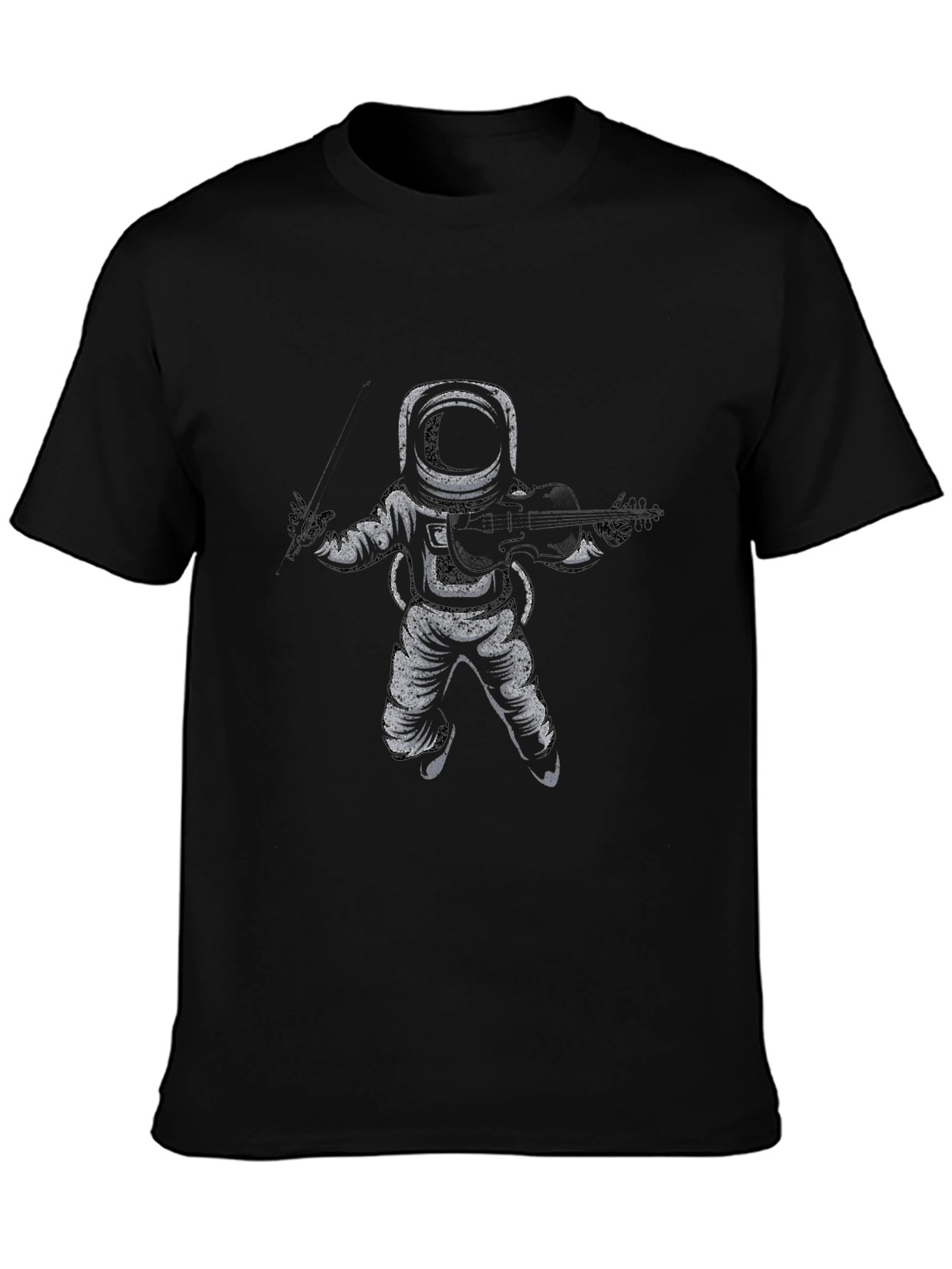 Astronaut Violinist Graphic Tee - Black