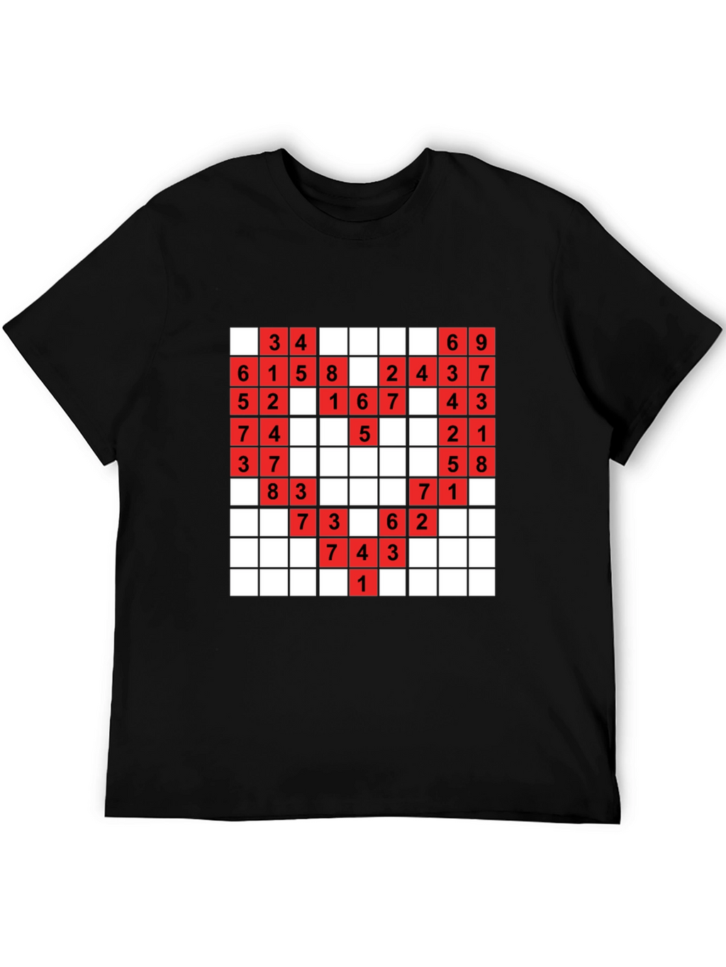 Sudoku Puzzle Black T-Shirt