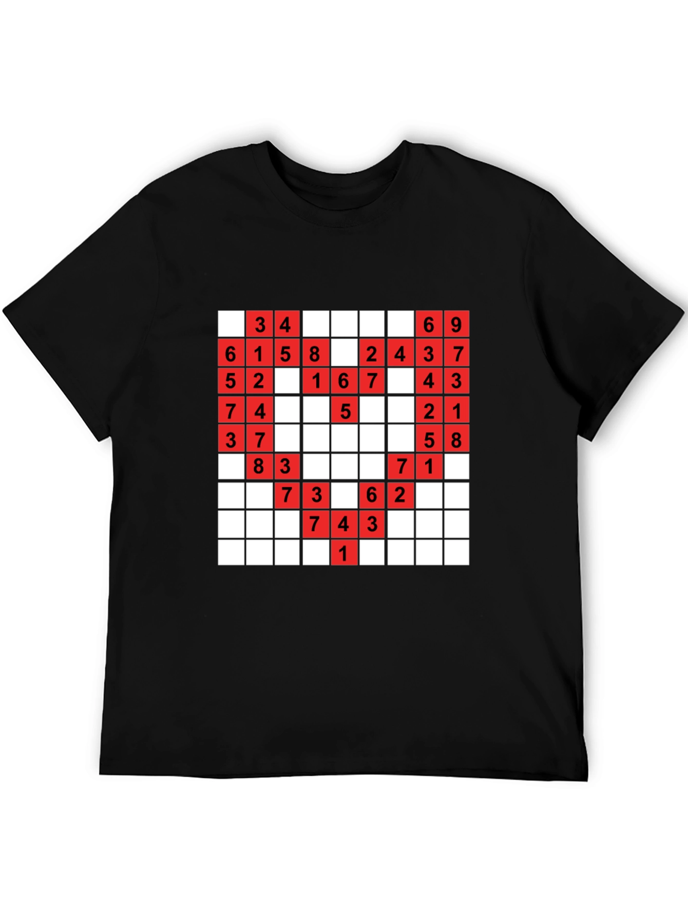 Sudoku Puzzle Black T-Shirt