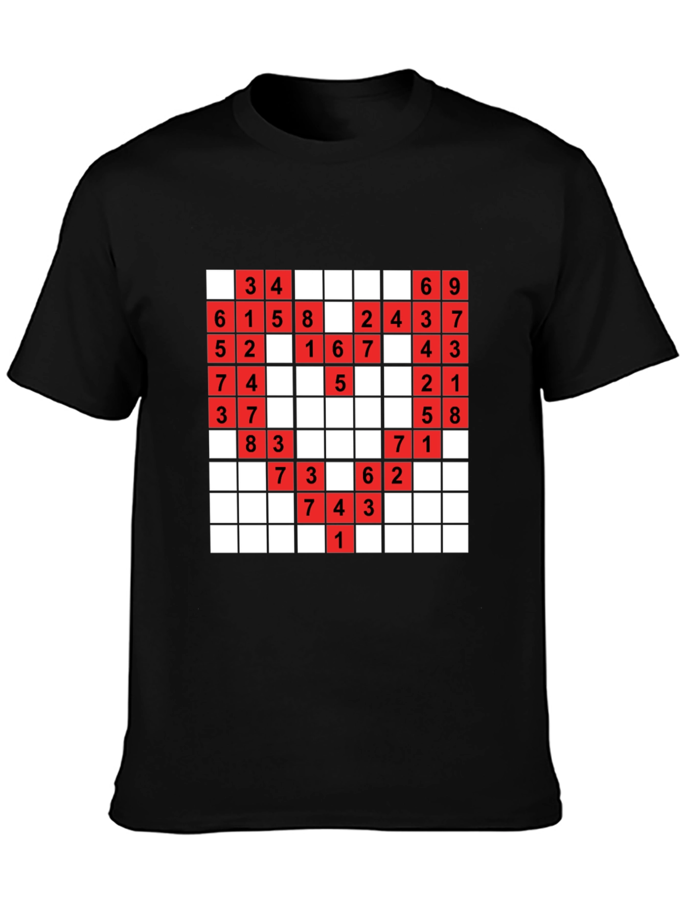 Sudoku Puzzle Black T-Shirt