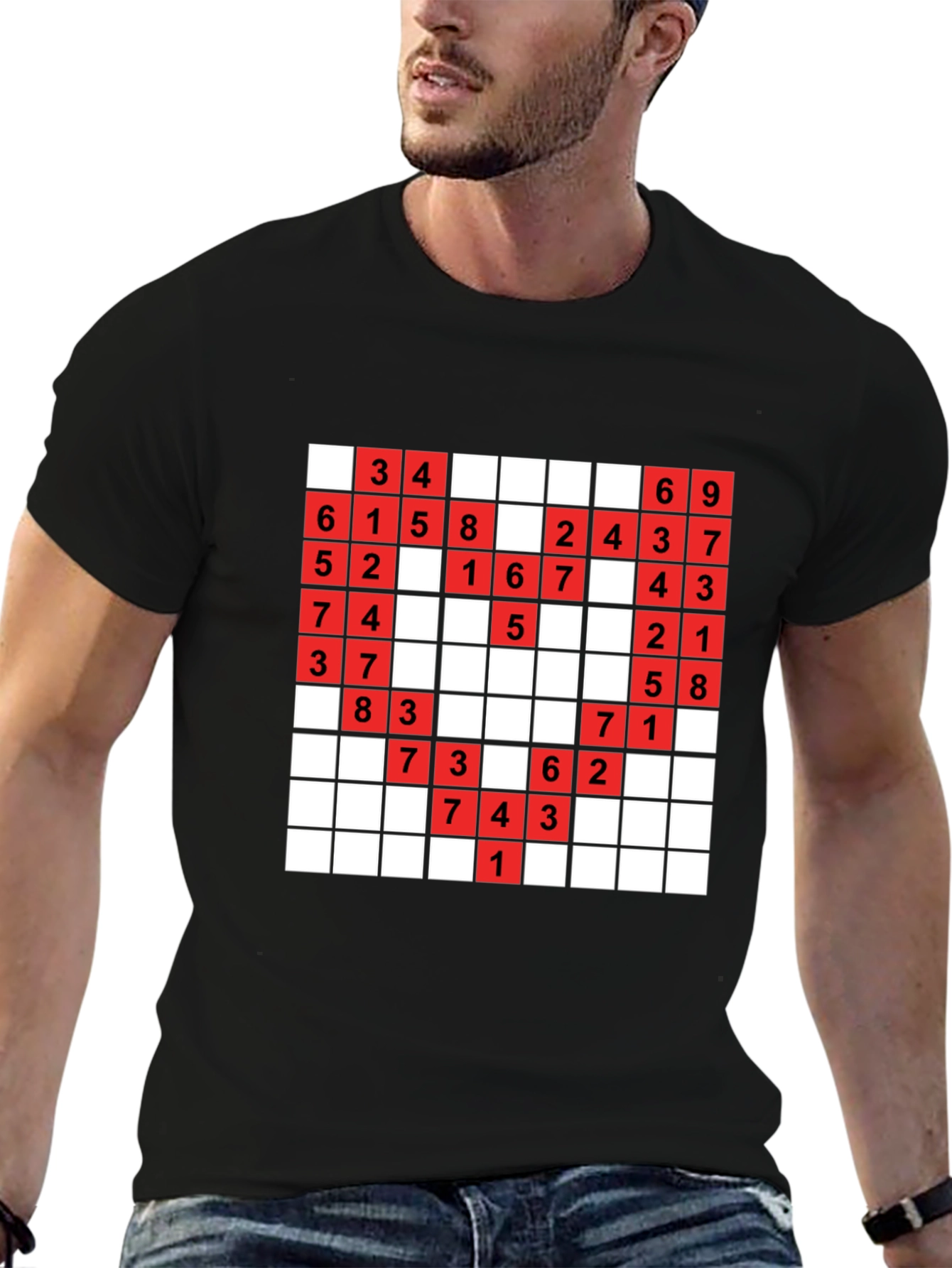 Sudoku Puzzle Black T-Shirt