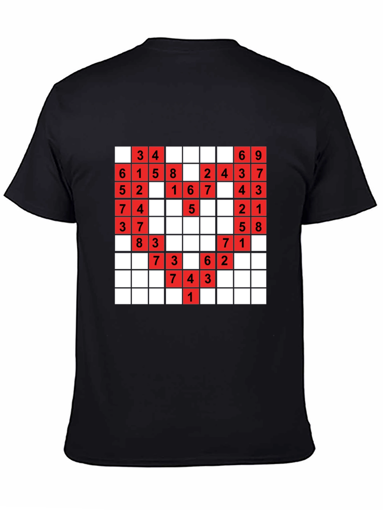 Sudoku Puzzle Black T-Shirt