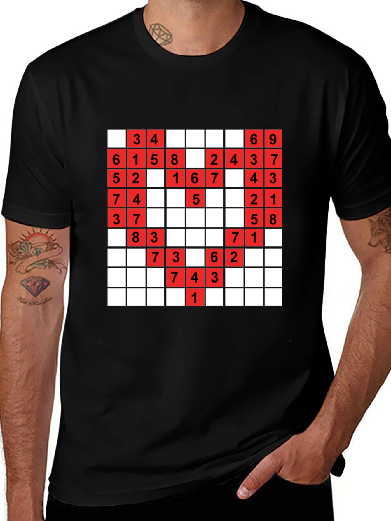 Sudoku Puzzle Black T-Shirt