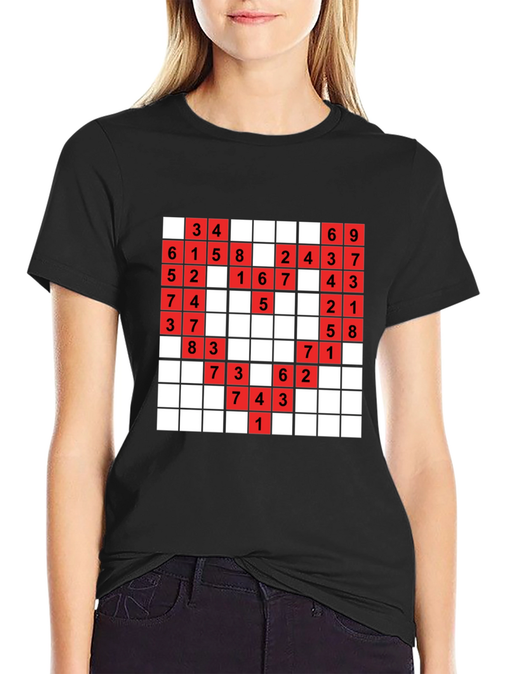 Sudoku Puzzle Black T-Shirt