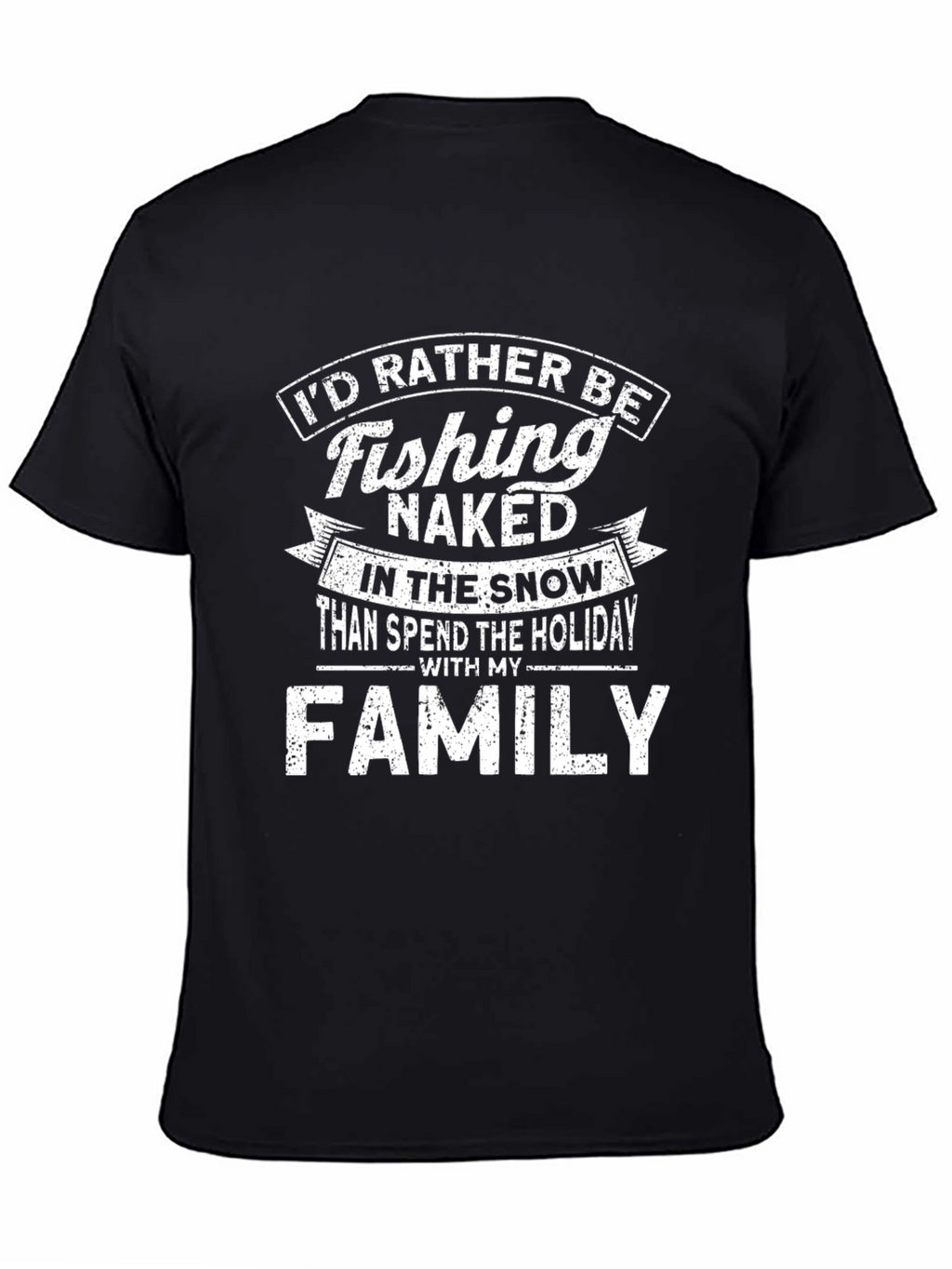 Fishing Naked Holiday T-Shirt
