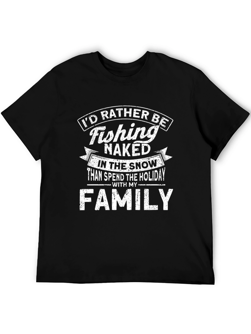 Fishing Naked Holiday T-Shirt