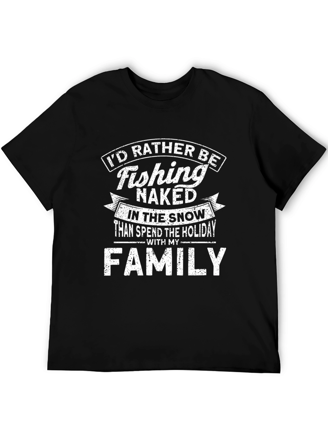 Fishing Naked Holiday T-Shirt
