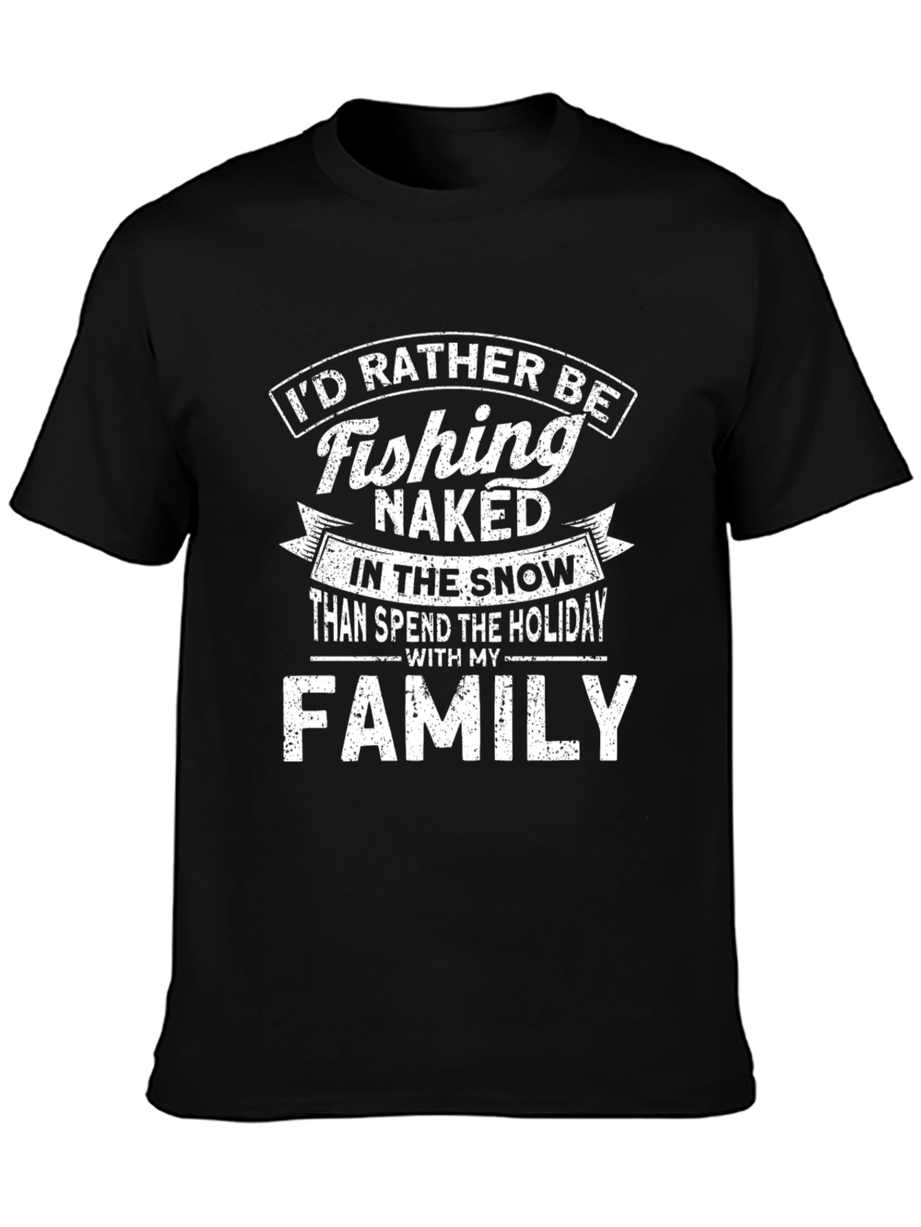 Fishing Naked Holiday T-Shirt