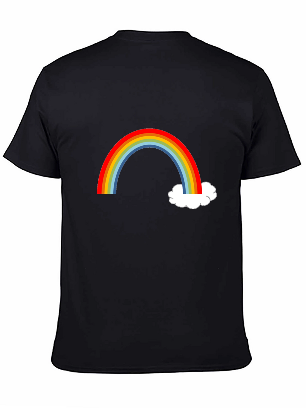 Rainbow & Cloud Graphic T-Shirt - Fun Casual Wear