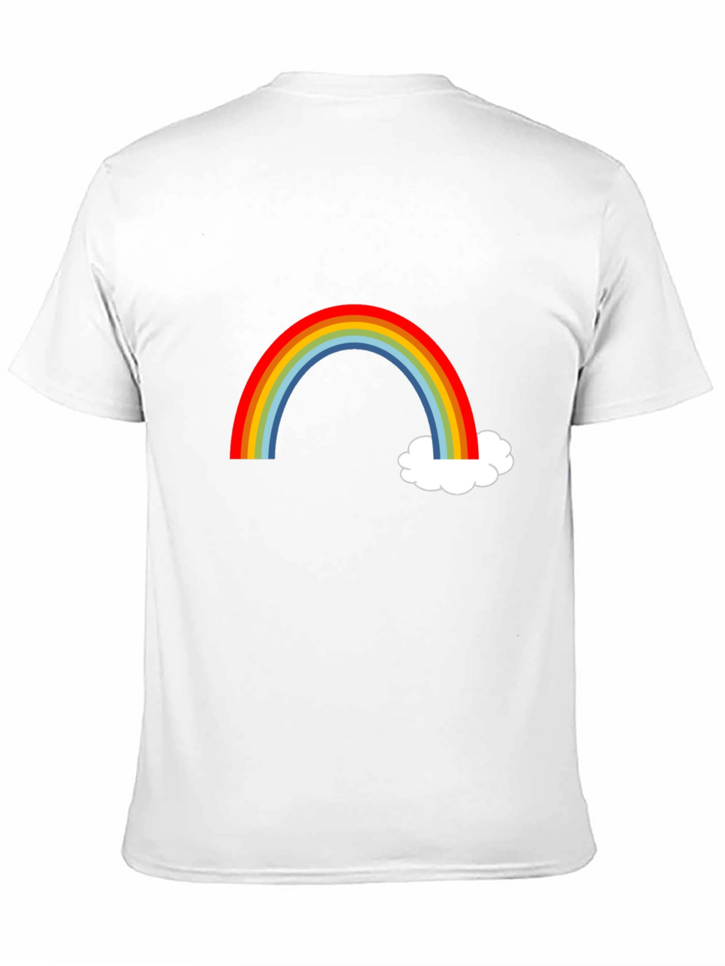 Rainbow & Cloud Graphic T-Shirt - Fun Casual Wear