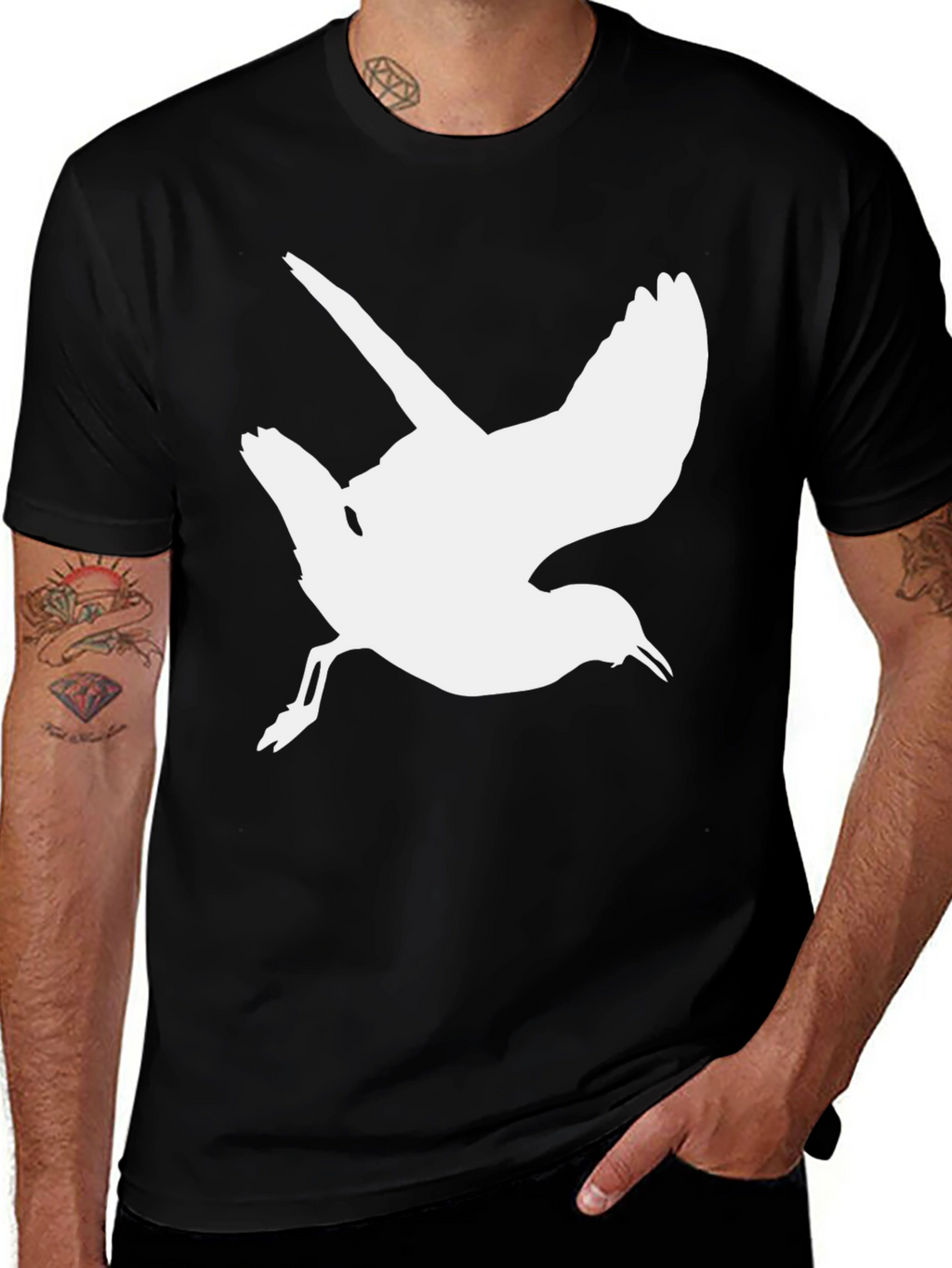 Bird Silhouette Black T-Shirt
