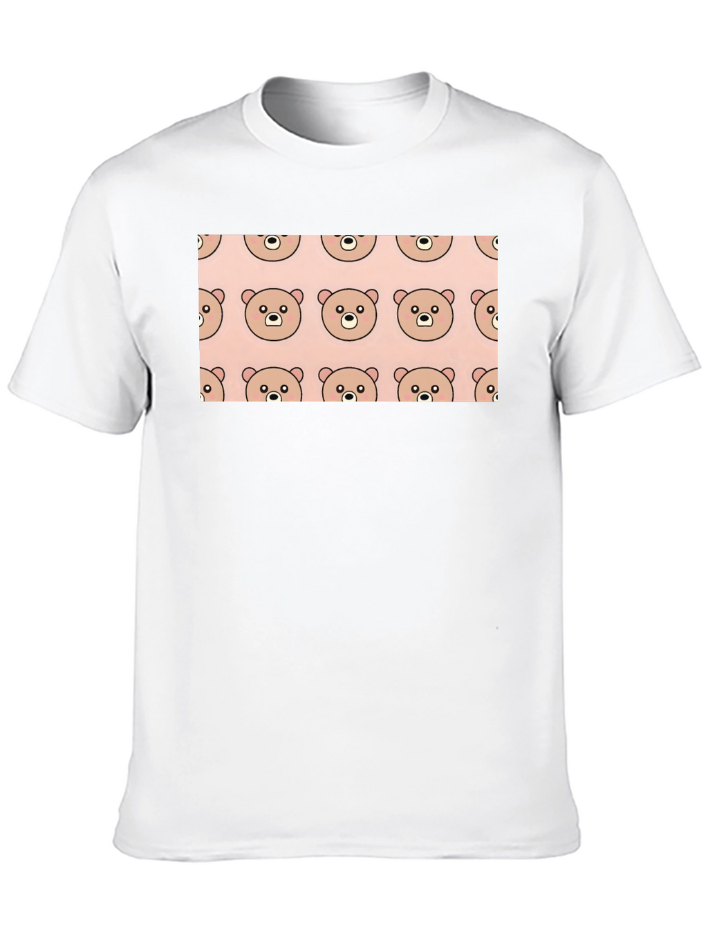 Cute Bear Pattern Black T-Shirt