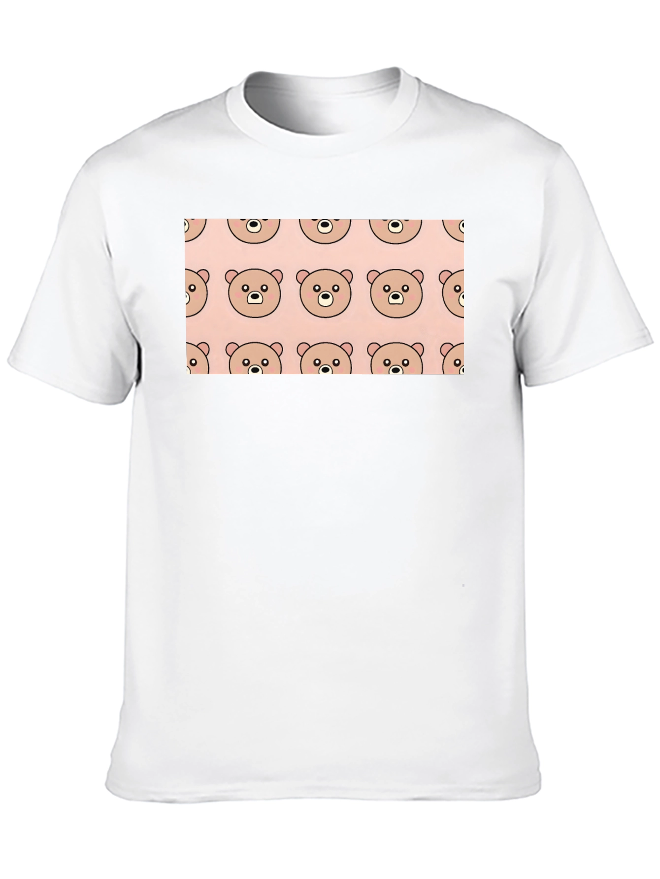 Cute Bear Pattern Black T-Shirt